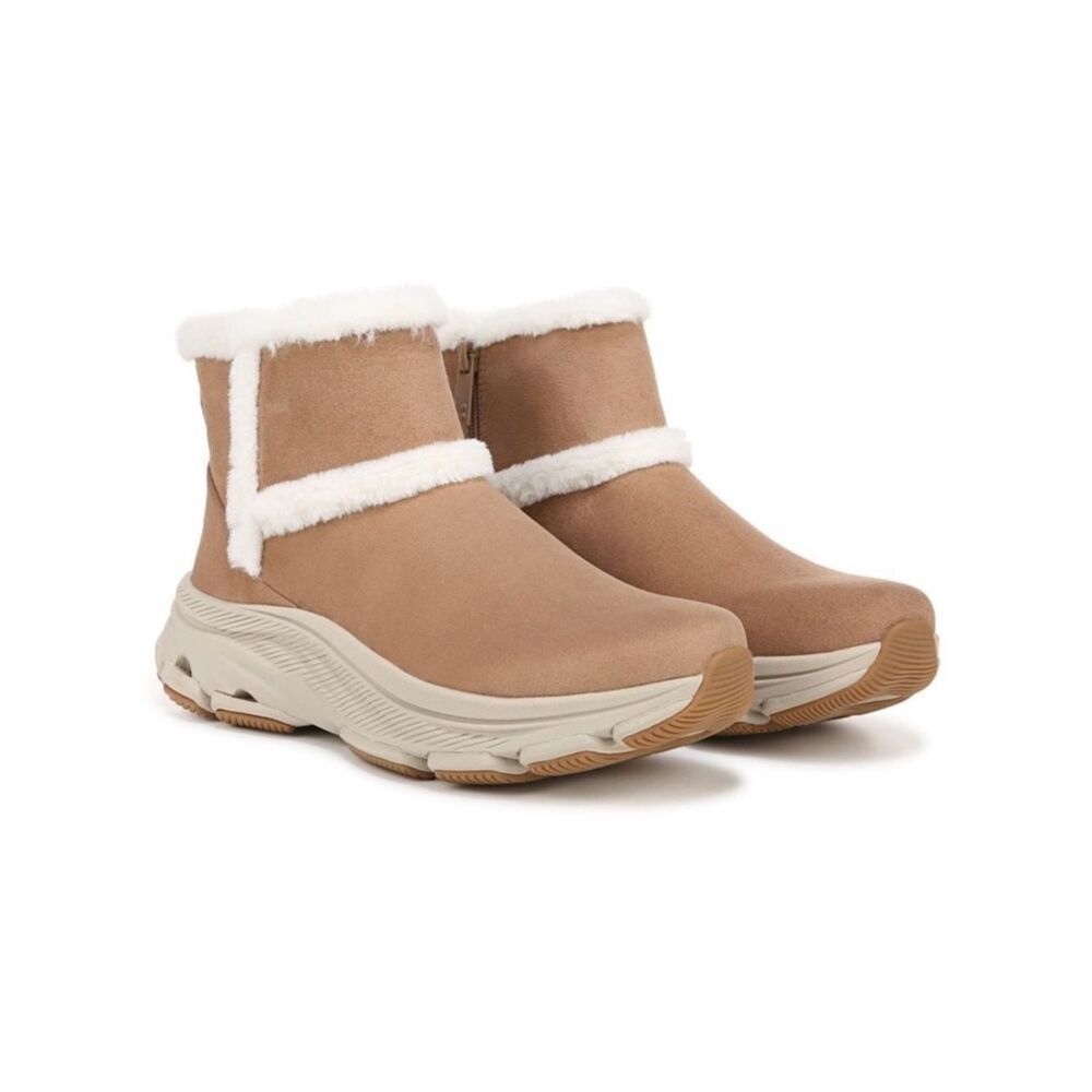 RYKA 8.5 Devotion Max Walnut Tan Faux Fur Lined Faux Suede Winter Ankle Boots